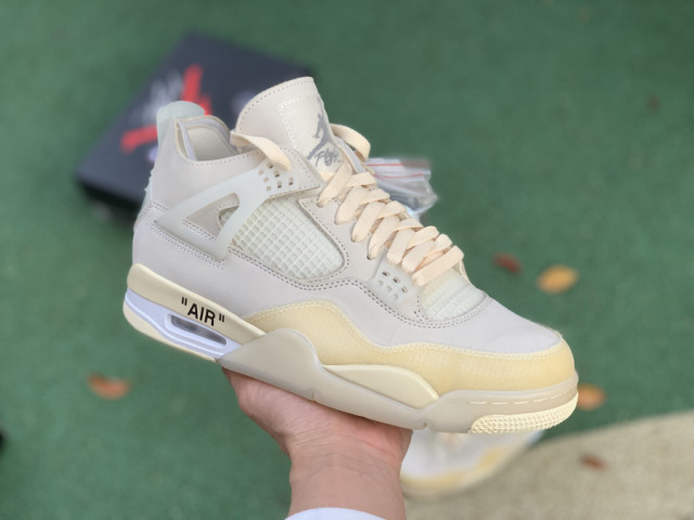 Off-White x Wmns Air Jordan 4 SP 'Sail' - WellKicks.com