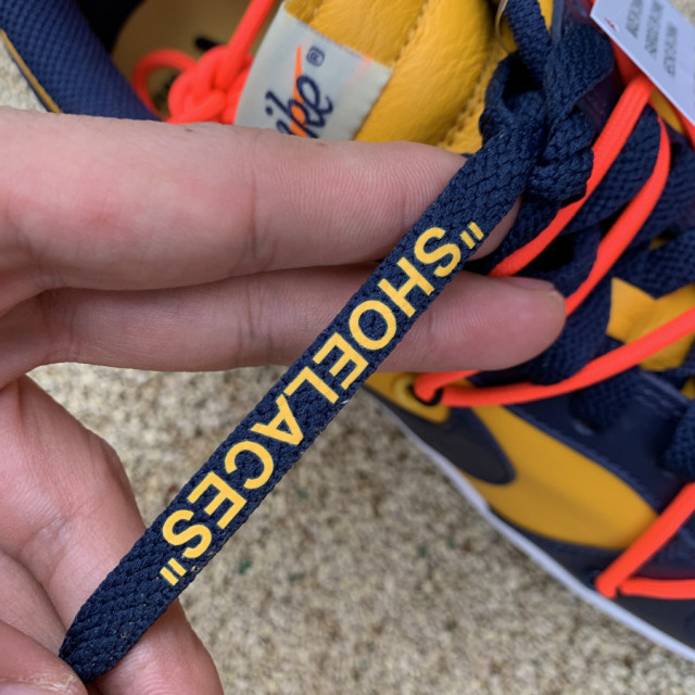 off white dunk low university gold
