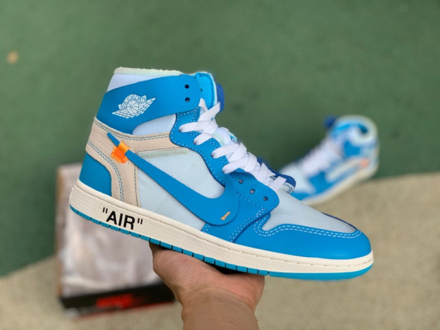 Off-White x Air Jordan 1 Retro High OG 'UNC' - WellKicks.com