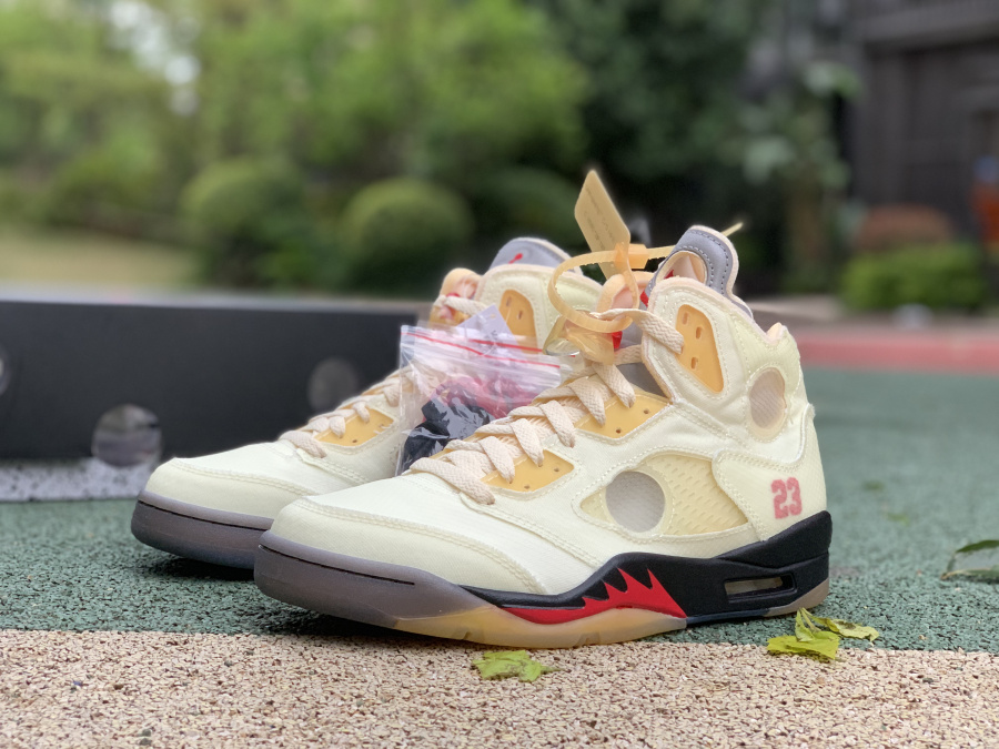off white air jordan 5 sp sail