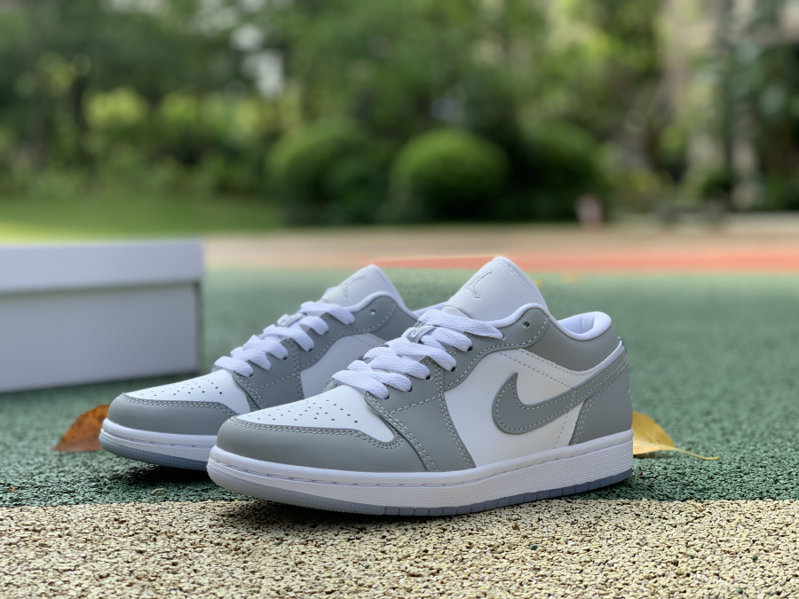mens air jordan 1 low white wolf grey